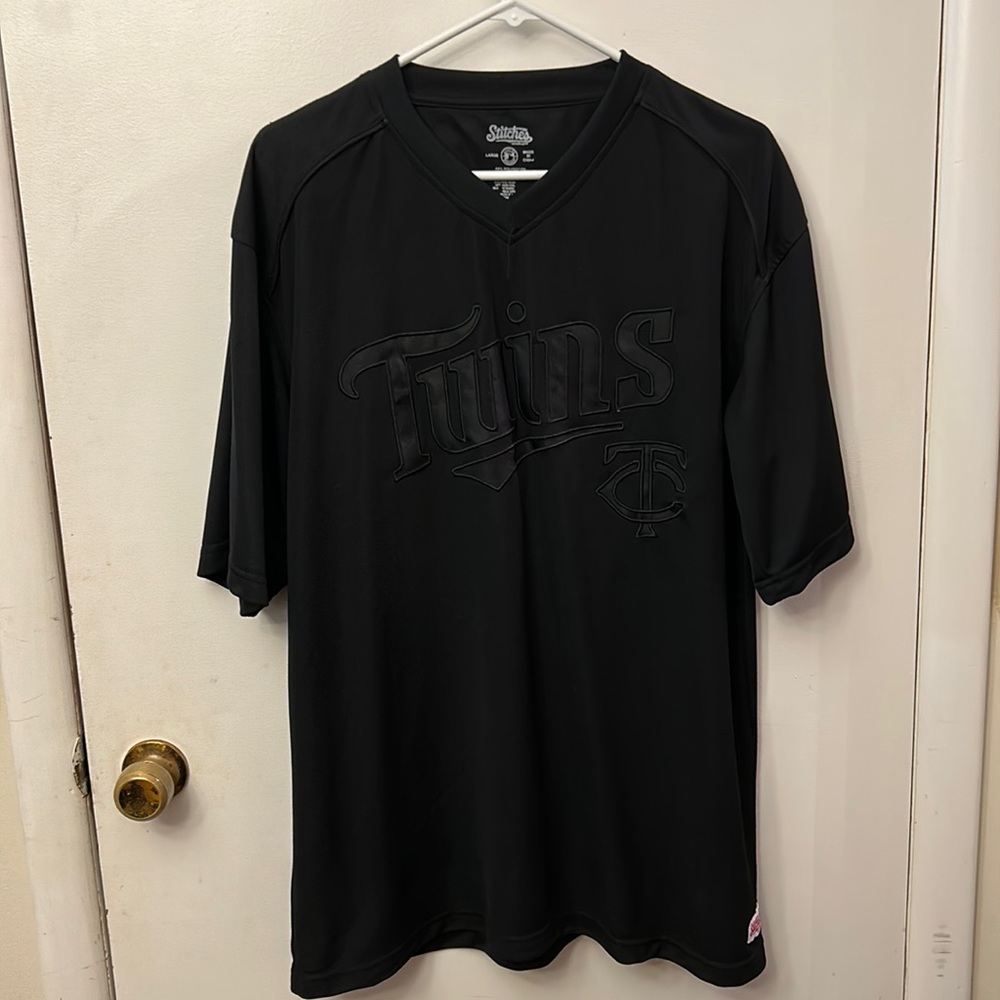 Stitches MN Twins Jersey Black Size Large